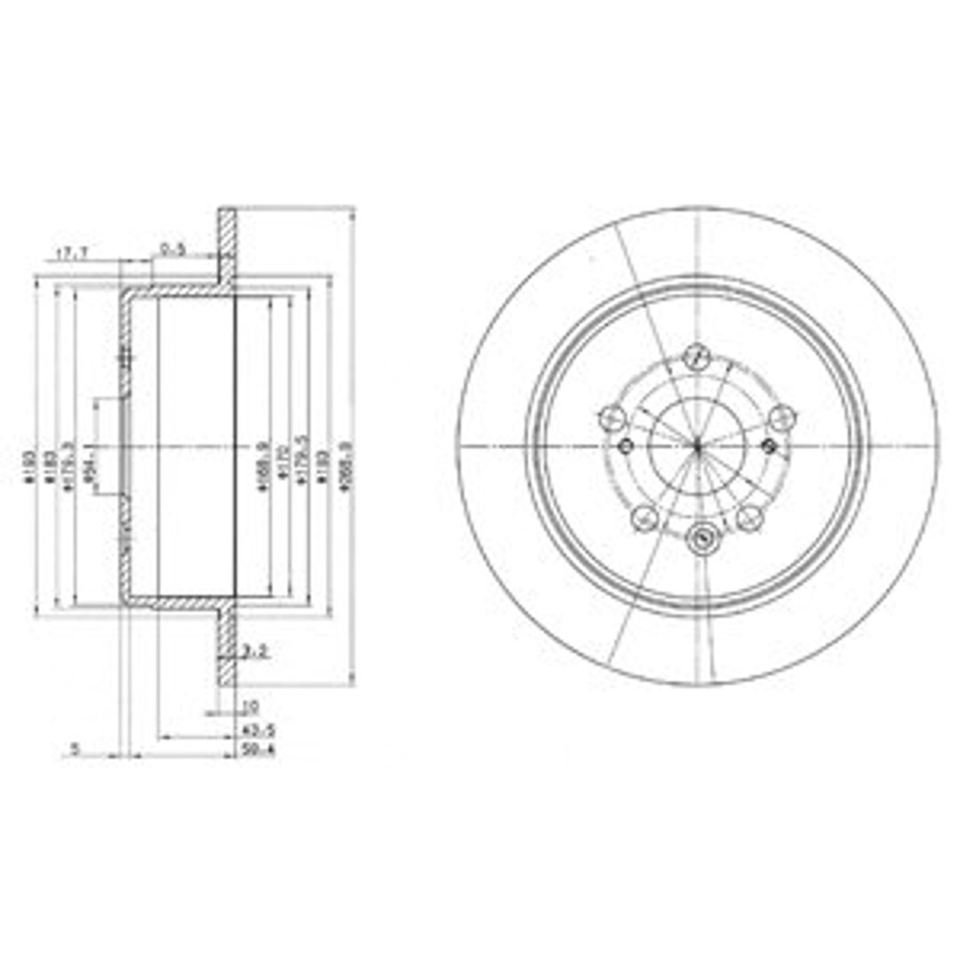 Tarcza hamulcowa DELPHI BG2594