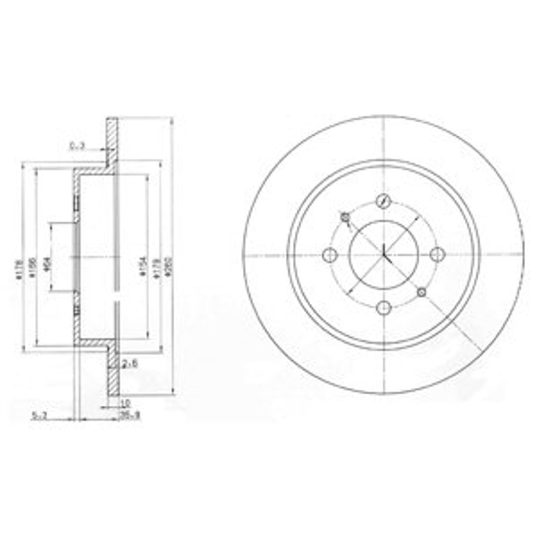 Tarcza hamulcowa DELPHI BG3102