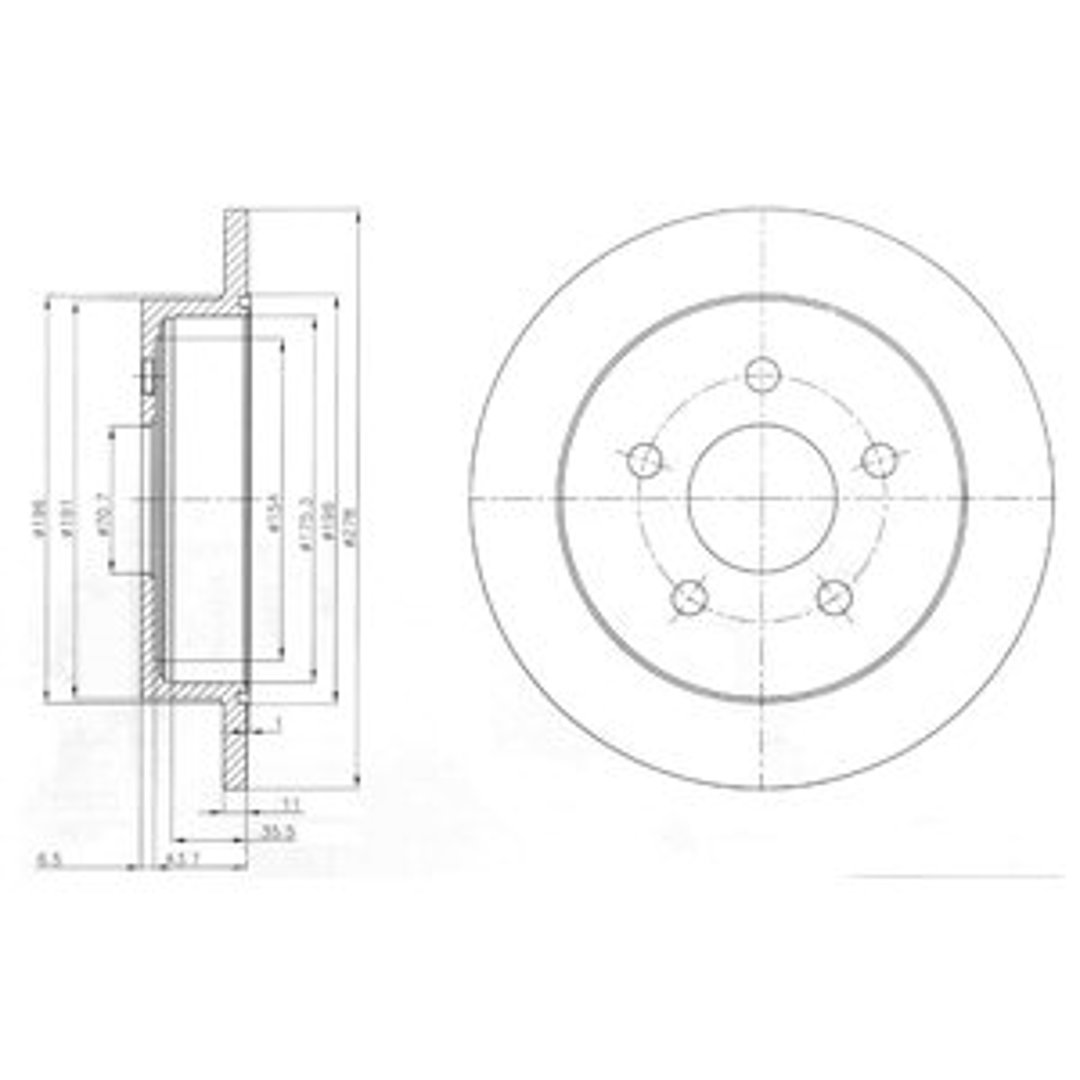 DELPHI Tarcza hamulcowa BG3143