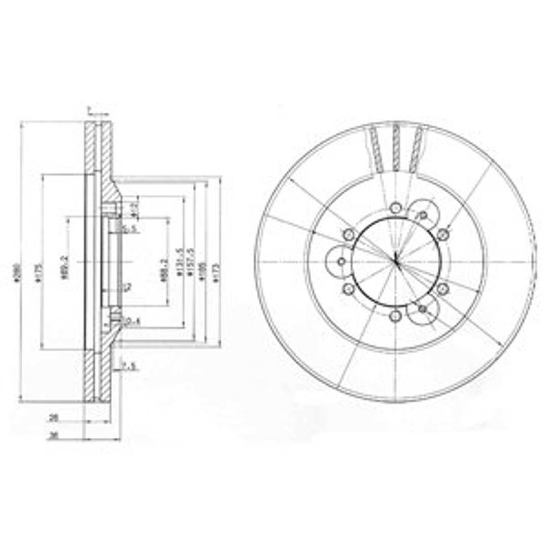 Delphi TARCZA HAMULCOWA OPEL