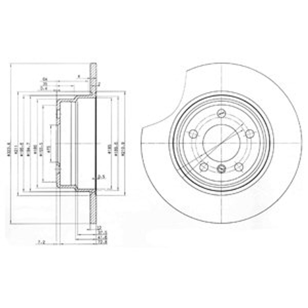 DELPHI Tarcza hamulcowa BG3629