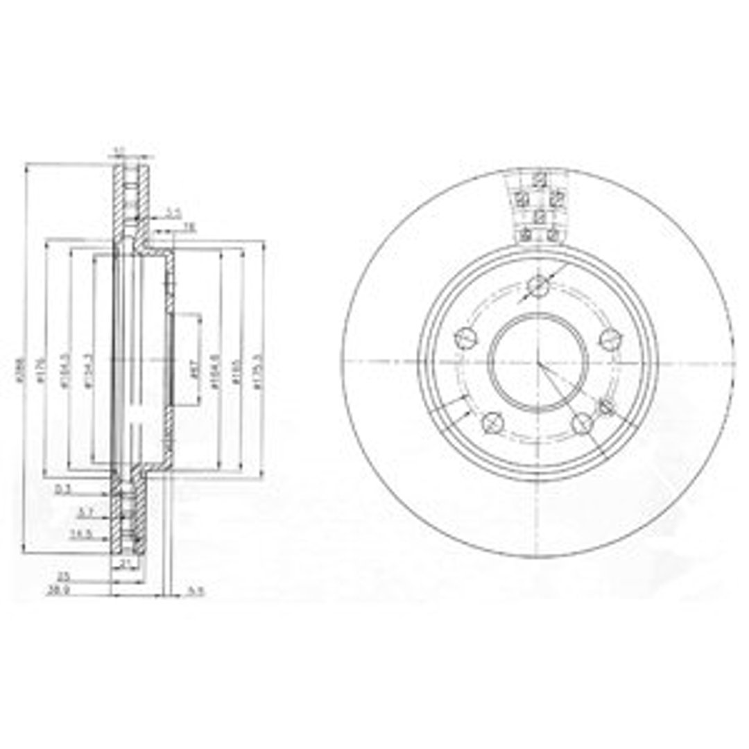 Tarcza hamulcowa DELPHI BG3909