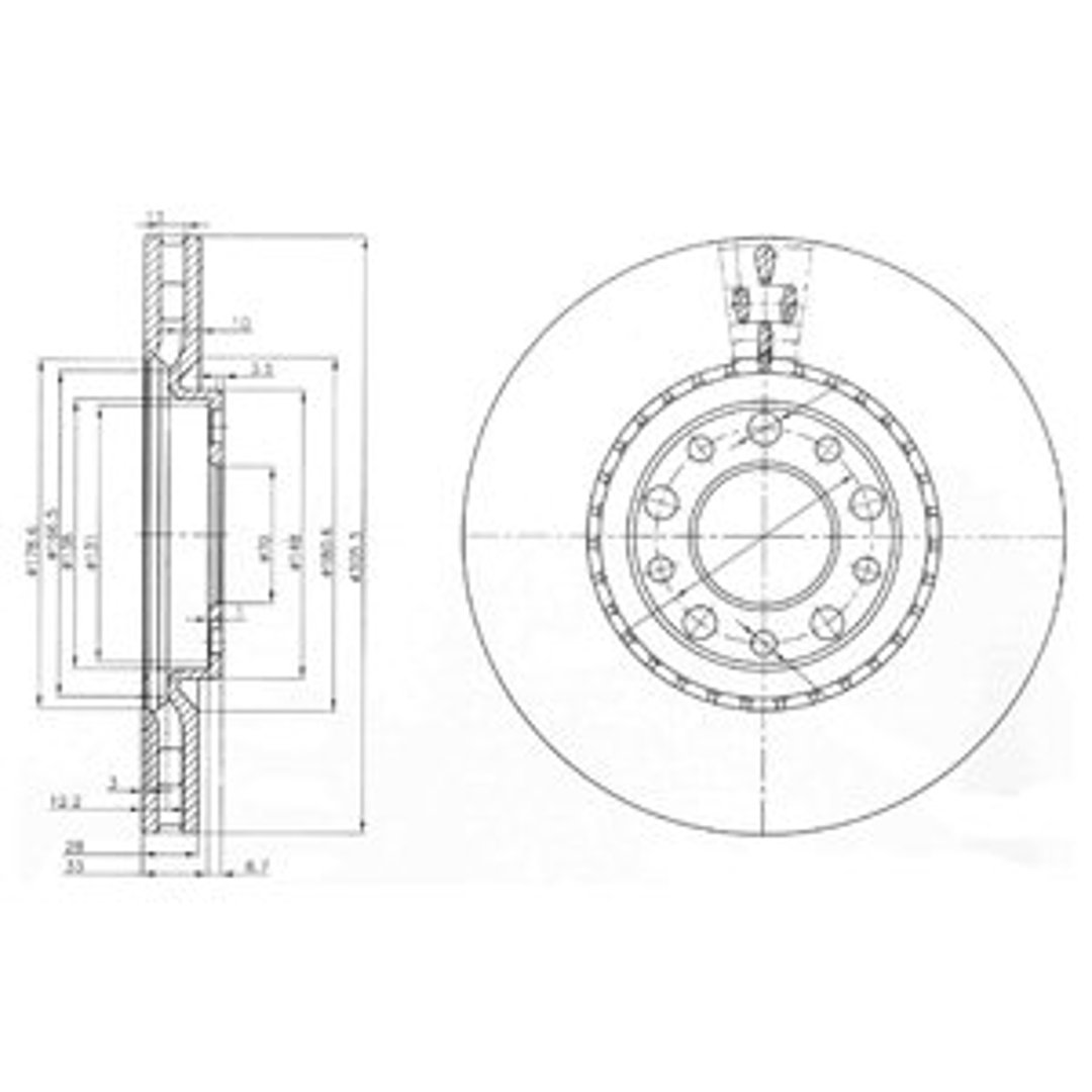 Tarcza hamulcowa DELPHI BG3951