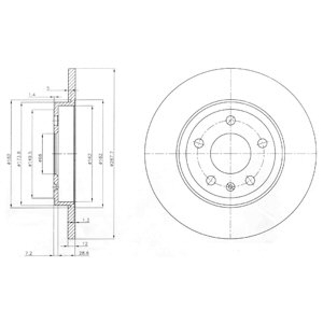 DELPHI Tarcza hamulcowa BG3996