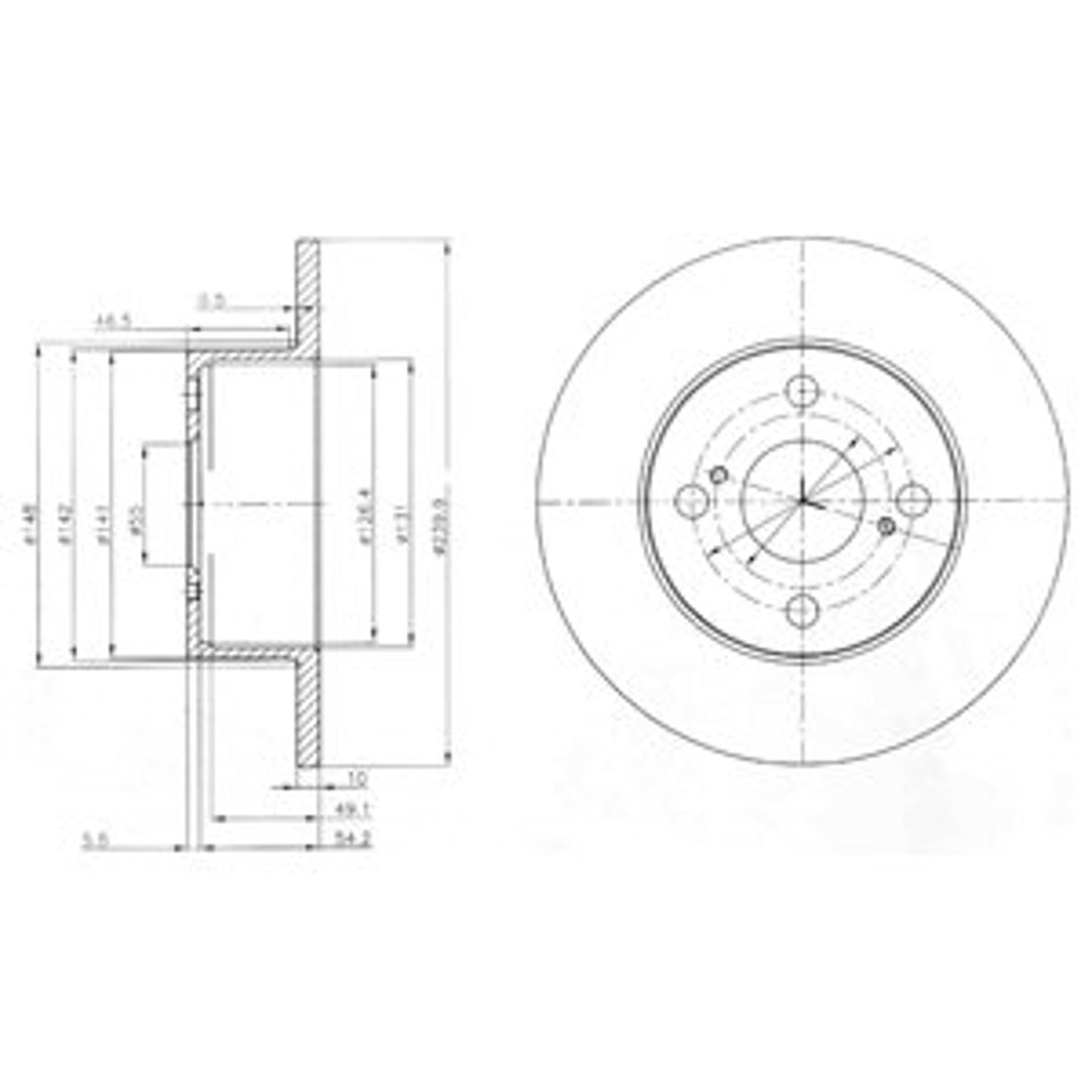 Tarcza hamulcowa DELPHI BG4050