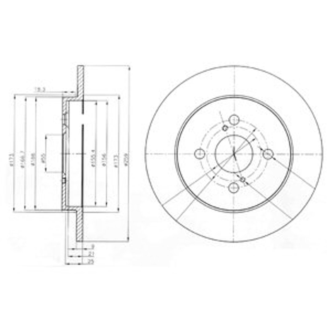 Tarcza hamulcowa DELPHI BG4055