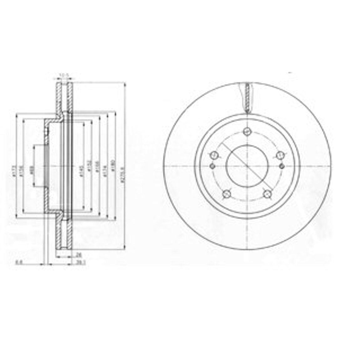 Tarcza hamulcowa DELPHI BG4147