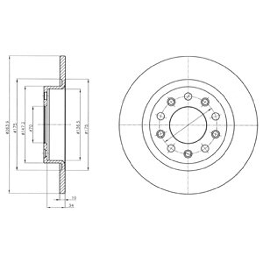Tarcza hamulcowa DELPHI BG4315