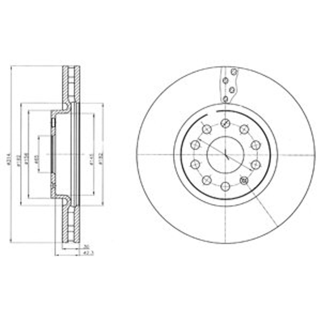 Tarcza hamulcowa DELPHI BG4330C
