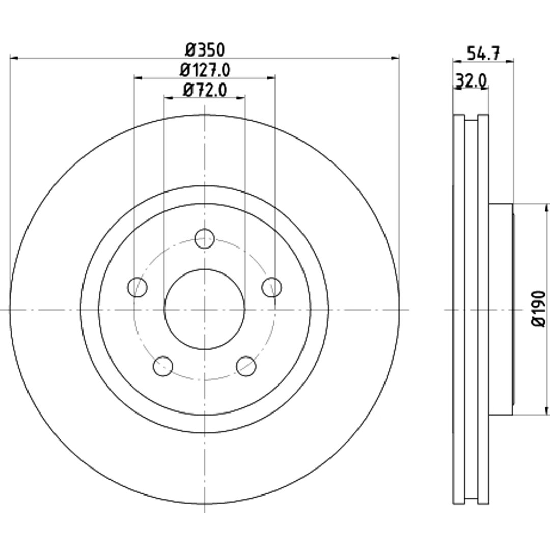 Hella pagid 8DD tarcza hamulcowa 355 122  411 Pro High Carbon, oś przednia, powierzchnia powlekana, zestaw składający się z 1 tarczami hamulcowymi 8DD 355 122-411