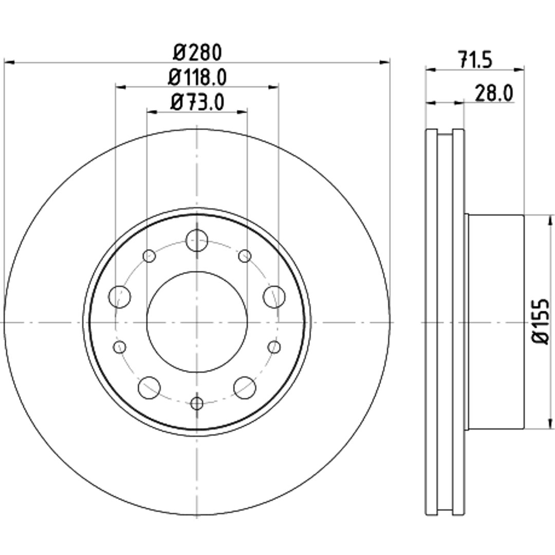 Tarcza hamulcowa HELLA PAGID 8DD 355 122-691