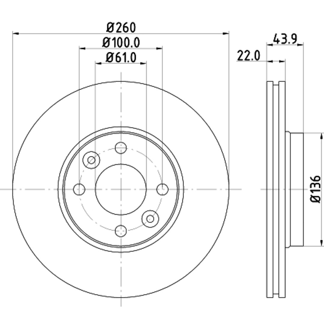 Tarcza hamulcowa HELLA 8DD 355 127-881