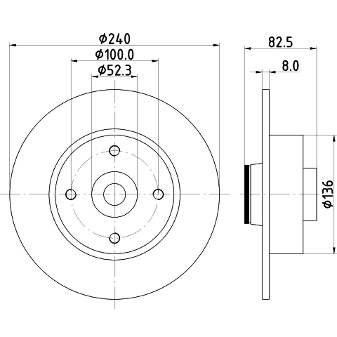 Tarcza hamulcowa HELLA 8DD 355 123-241