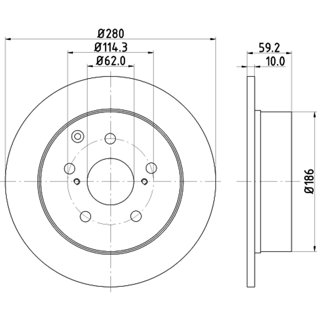 Tarcza hamulcowa HELLA 8DD 355 119-121