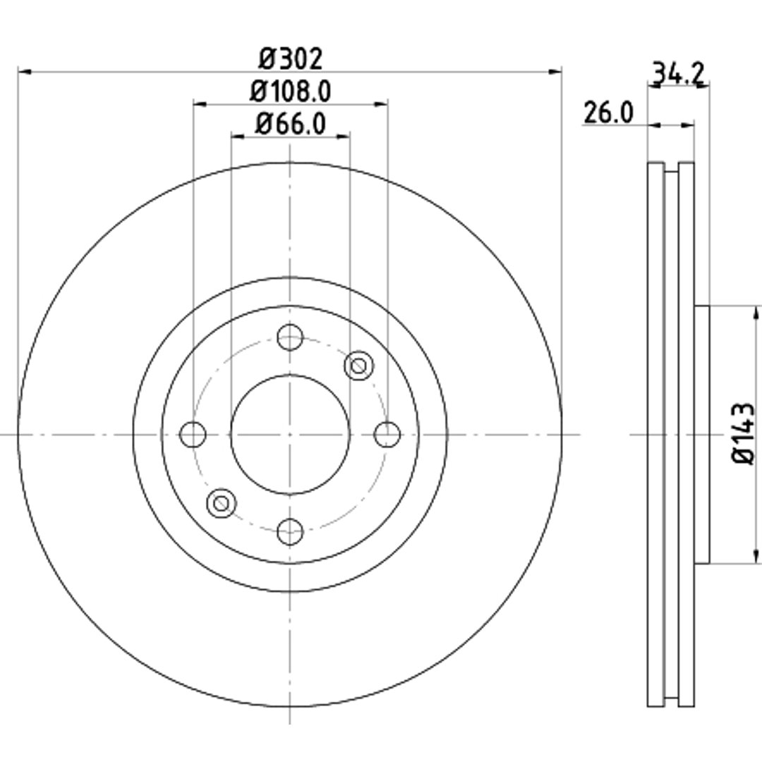 Tarcza hamulcowa HELLA PAGID 8DD 355 119-161