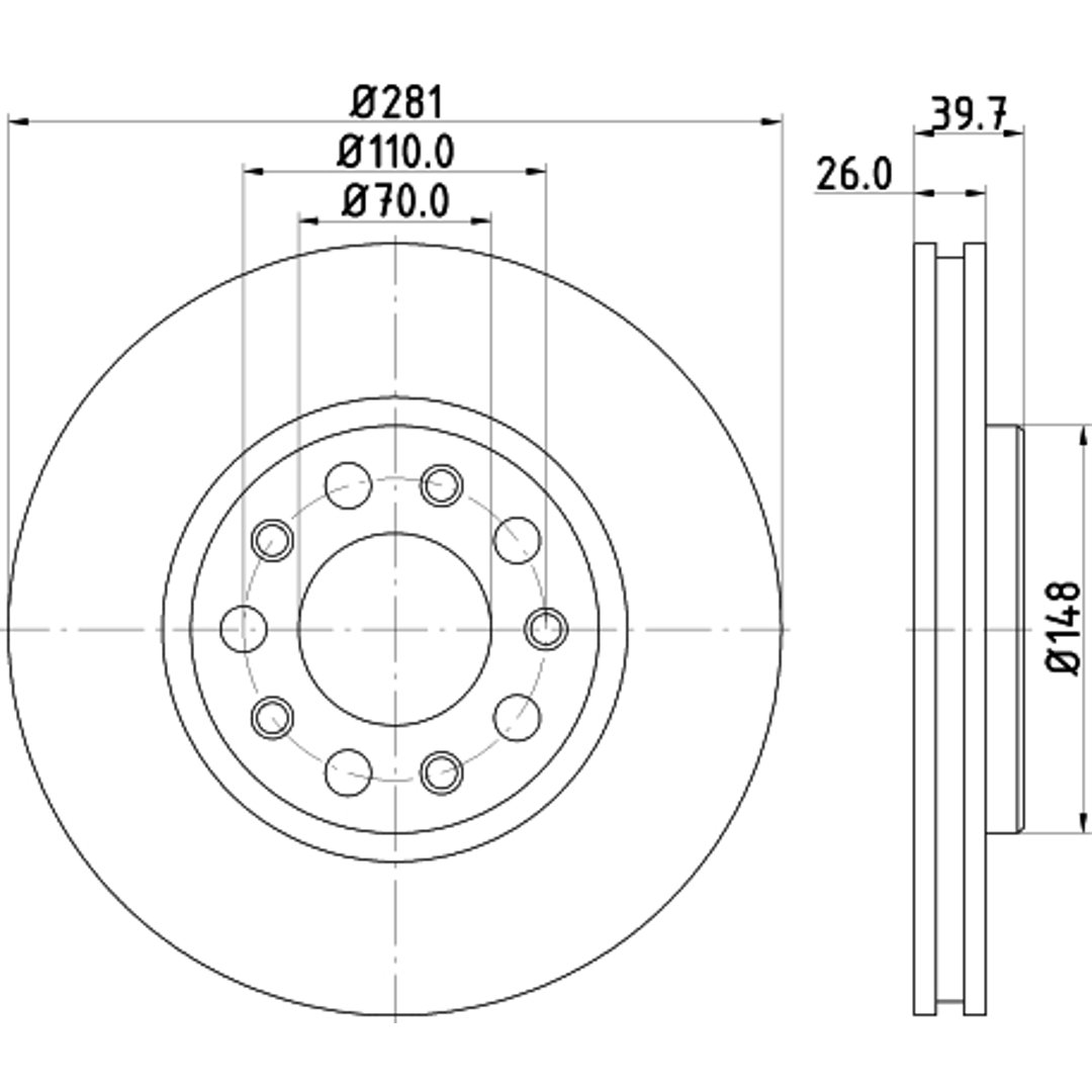 Tarcza hamulcowa HELLA PAGID 8DD 355 117-231