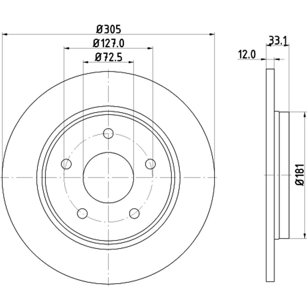 Tarcza hamulcowa HELLA 8DD 355 129-001
