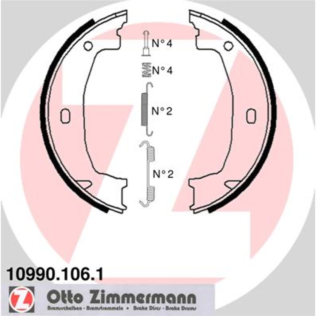 Zestaw szczęk hamulcowych ZIMMERMANN 10990.106.1