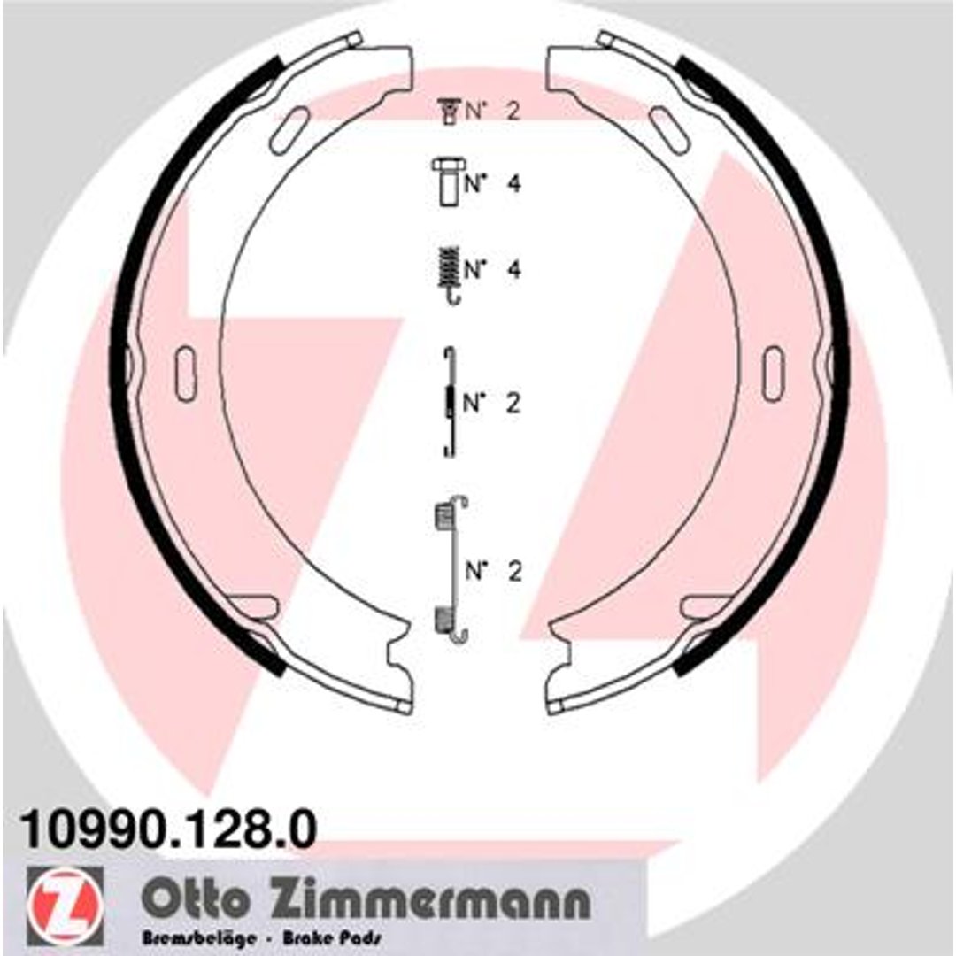 Zestaw szczęk hamulcowych Mercedes W203 ZIMMERMANN 10990.128.0