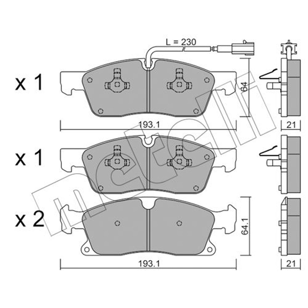 Klocki hamulcowe - komplet METELLI 22-0927-5