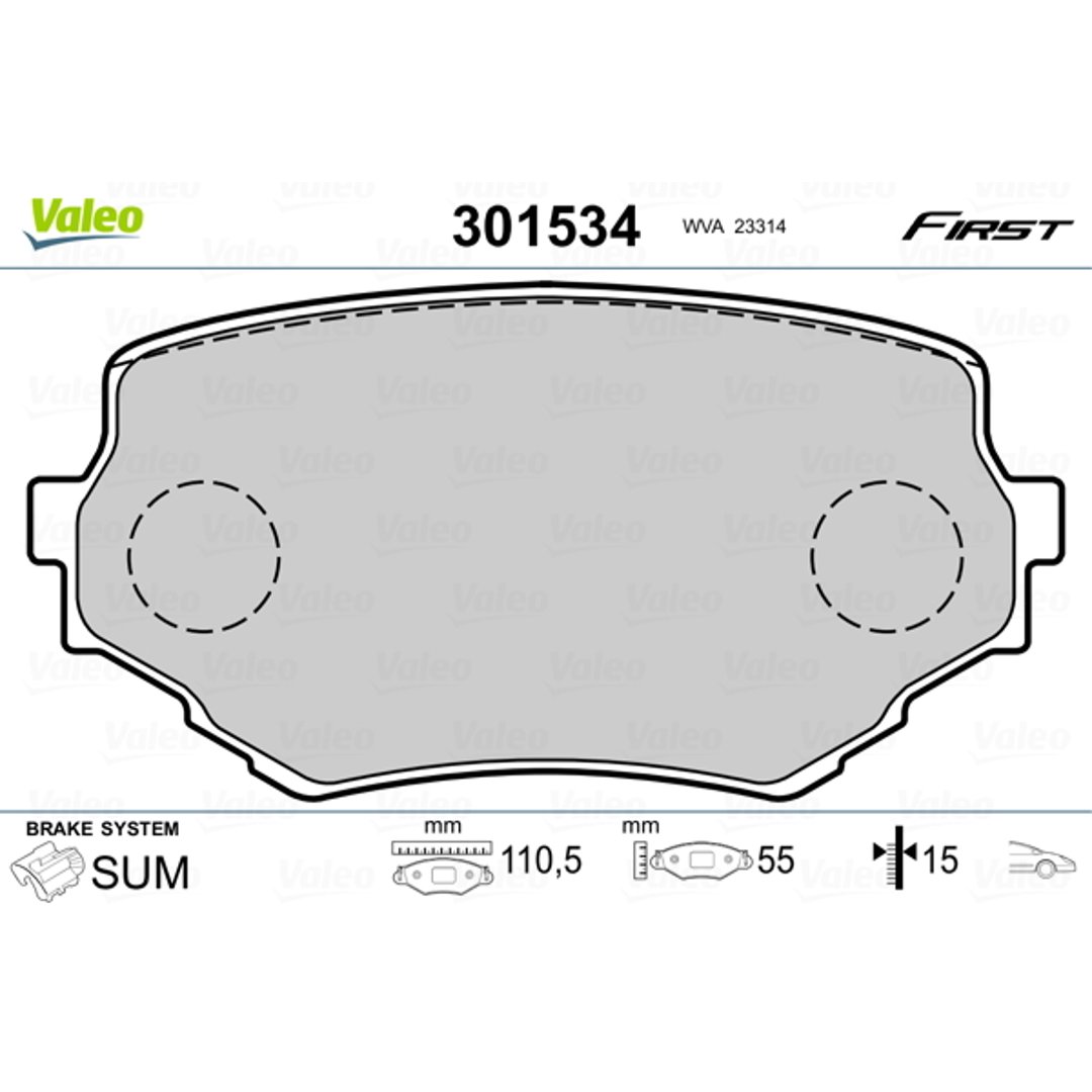 Klocki hamulcowe - komplet VALEO 301534
