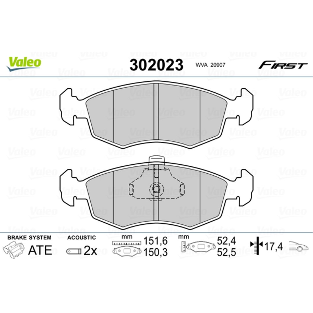 Klocki hamulcowe - komplet VALEO 302023