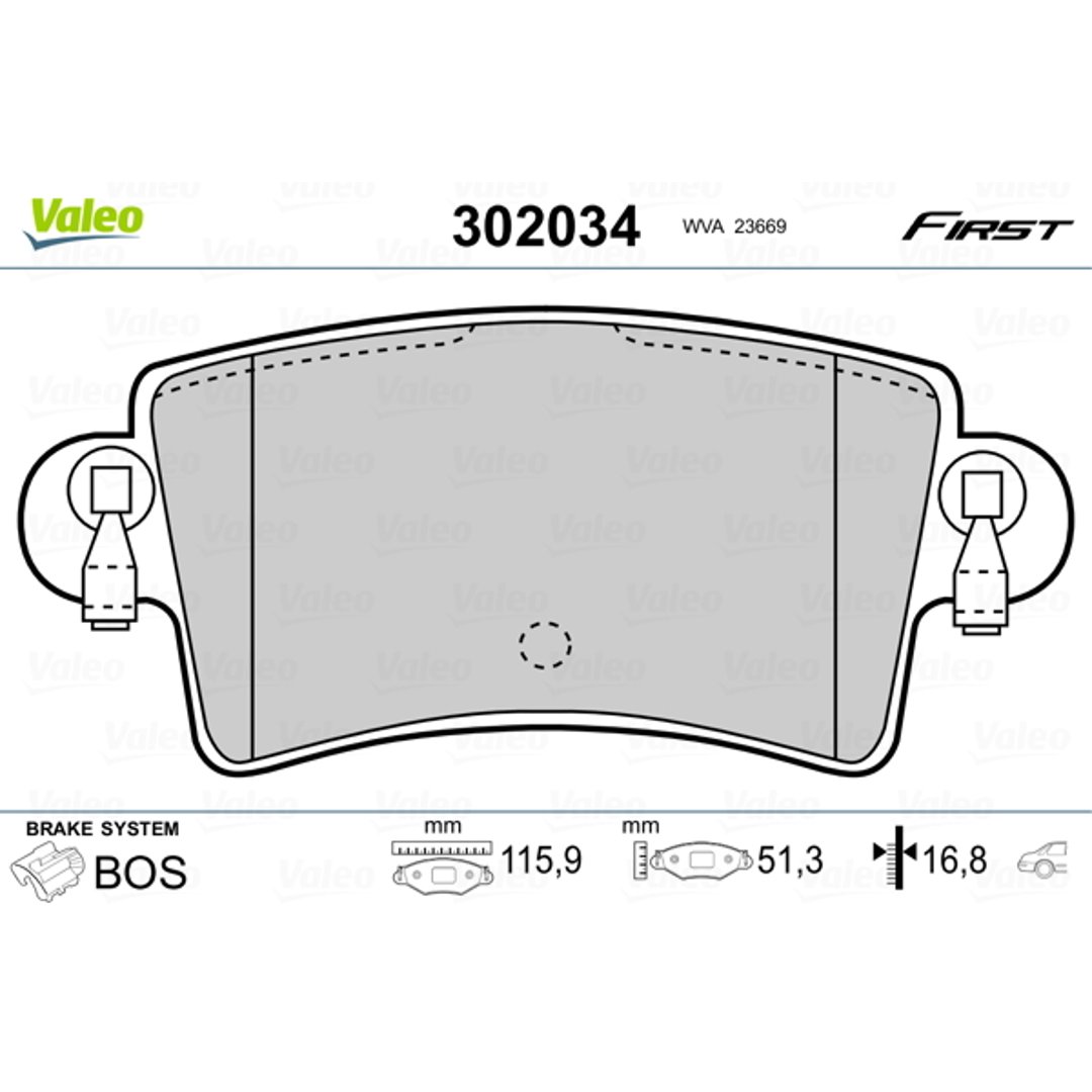 Klocki hamulcowe - komplet VALEO 302034