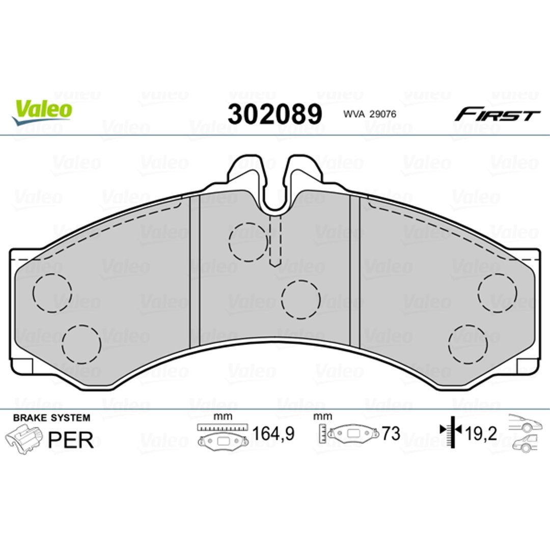 Klocki hamulcowe - komplet VALEO 302089