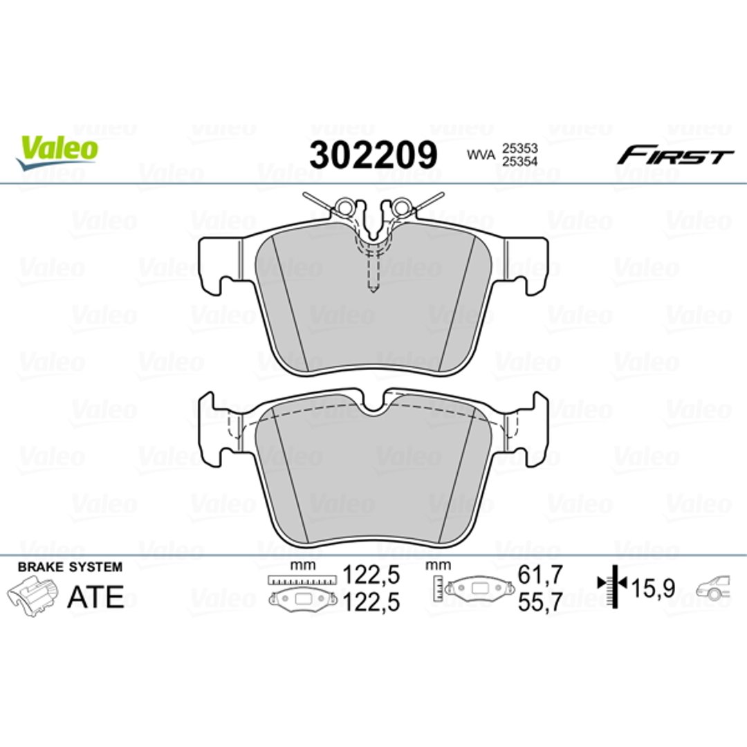 Klocki hamulcowe - komplet VALEO 302209
