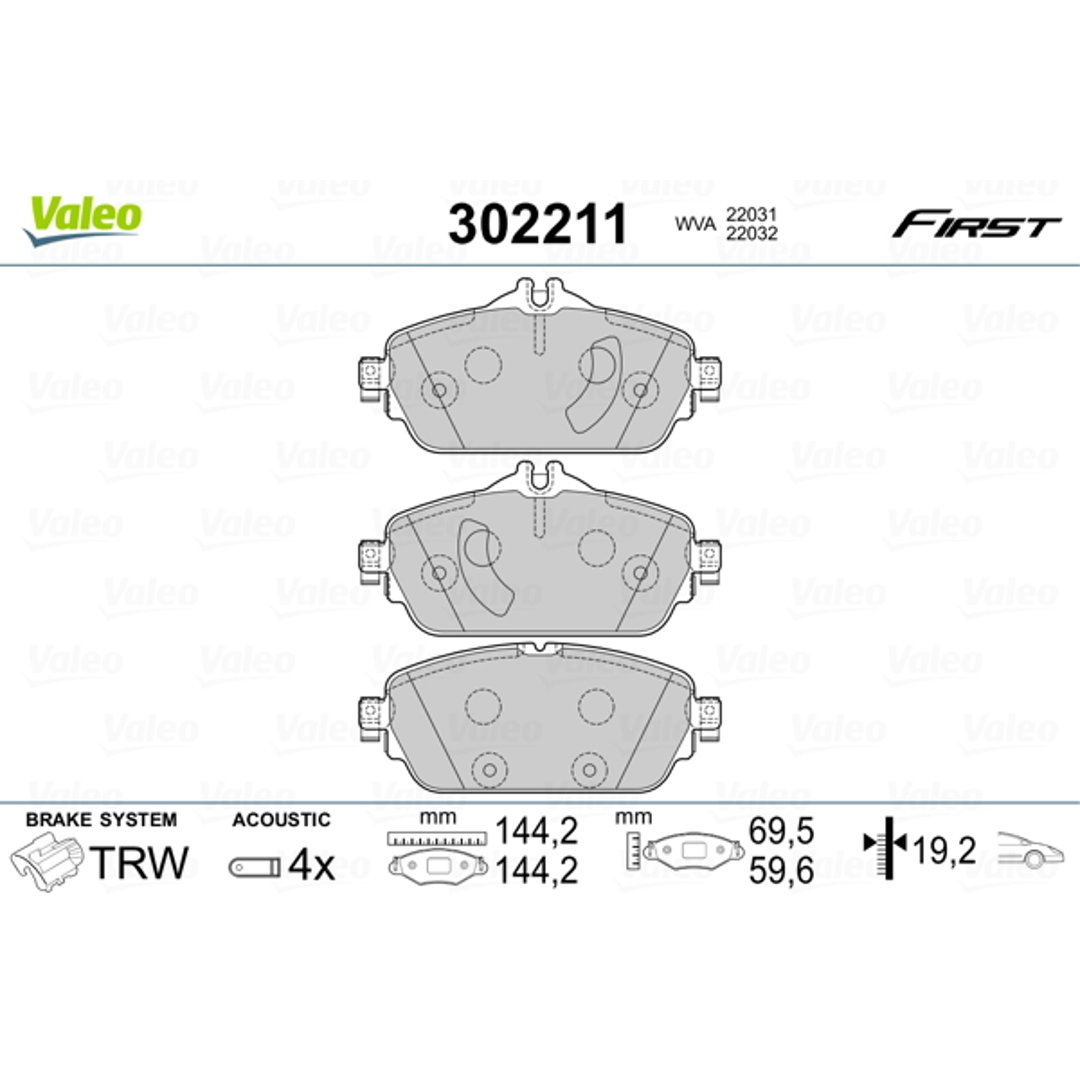 Klocki hamulcowe - komplet VALEO 302211