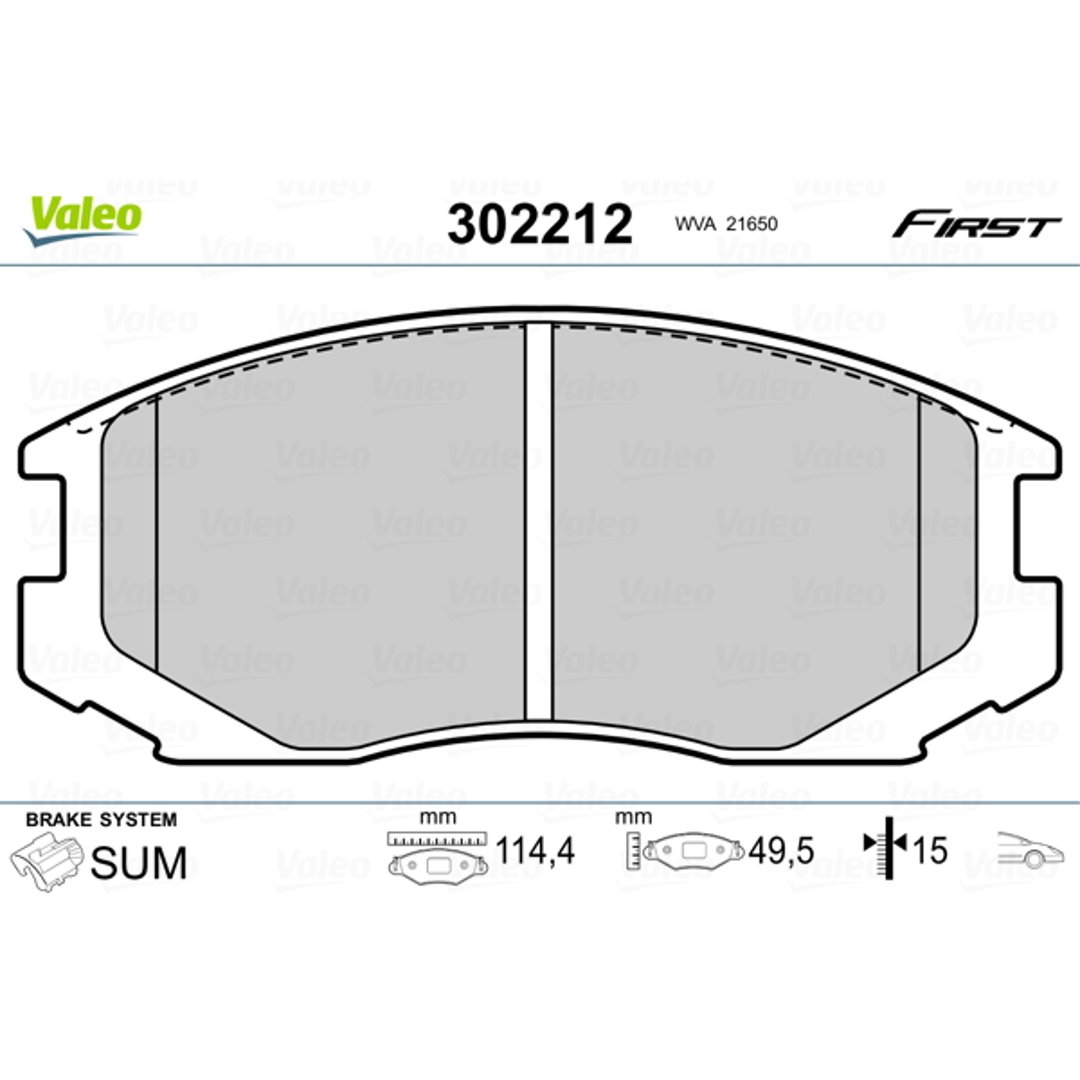Klocki hamulcowe - komplet VALEO 302212