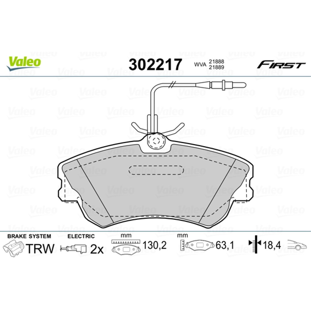Klocki hamulcowe - komplet VALEO 302217