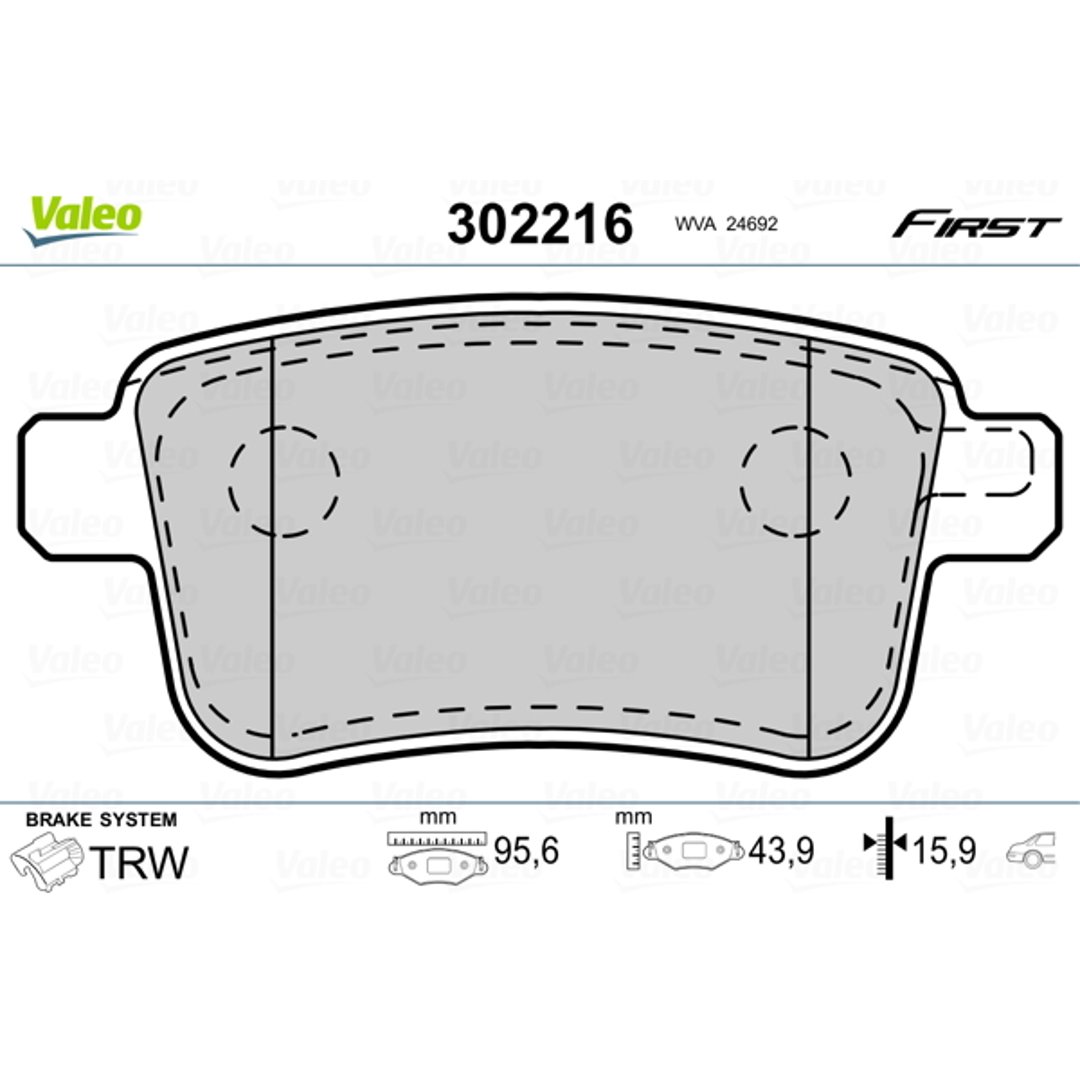 Klocki hamulcowe - komplet VALEO 302216