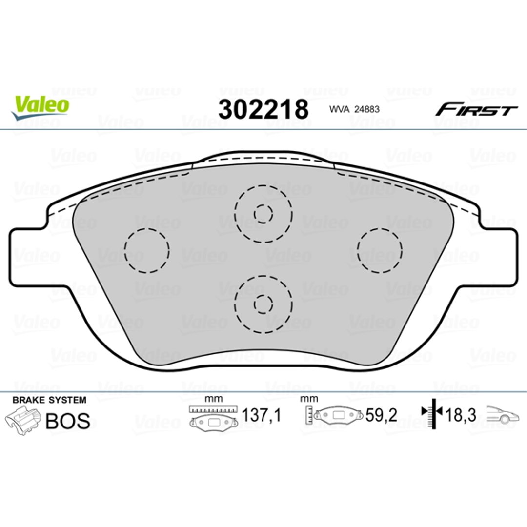 Klocki hamulcowe - komplet VALEO 302218
