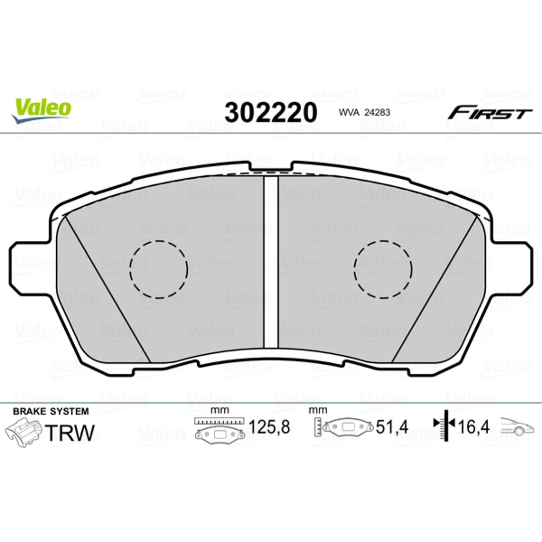 Klocki hamulcowe - komplet VALEO 302220