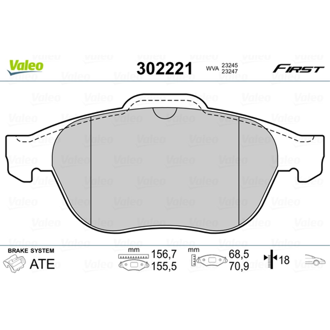 Klocki hamulcowe - komplet VALEO 302221