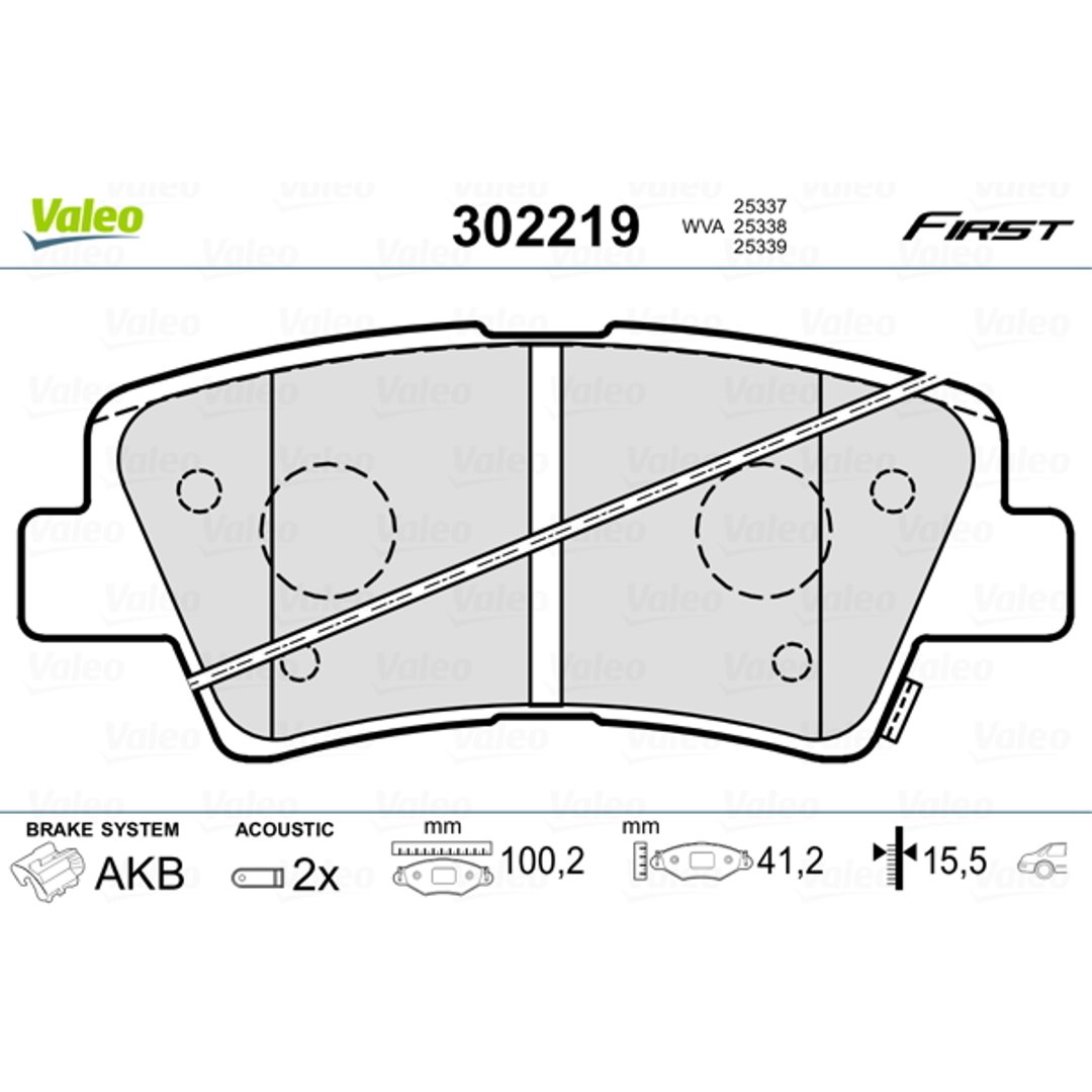 Klocki hamulcowe - komplet VALEO 302219