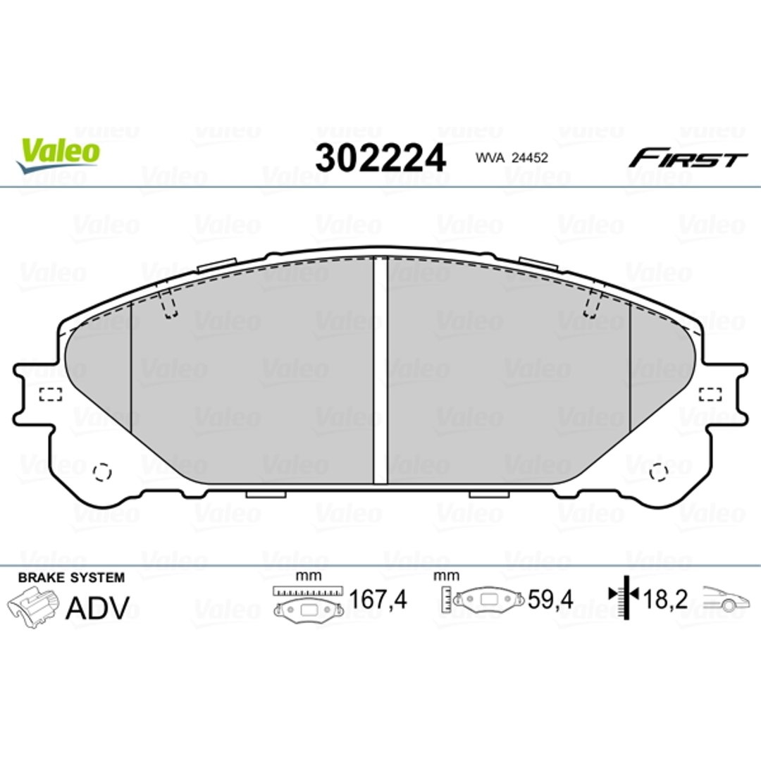 Klocki hamulcowe - komplet VALEO 302224
