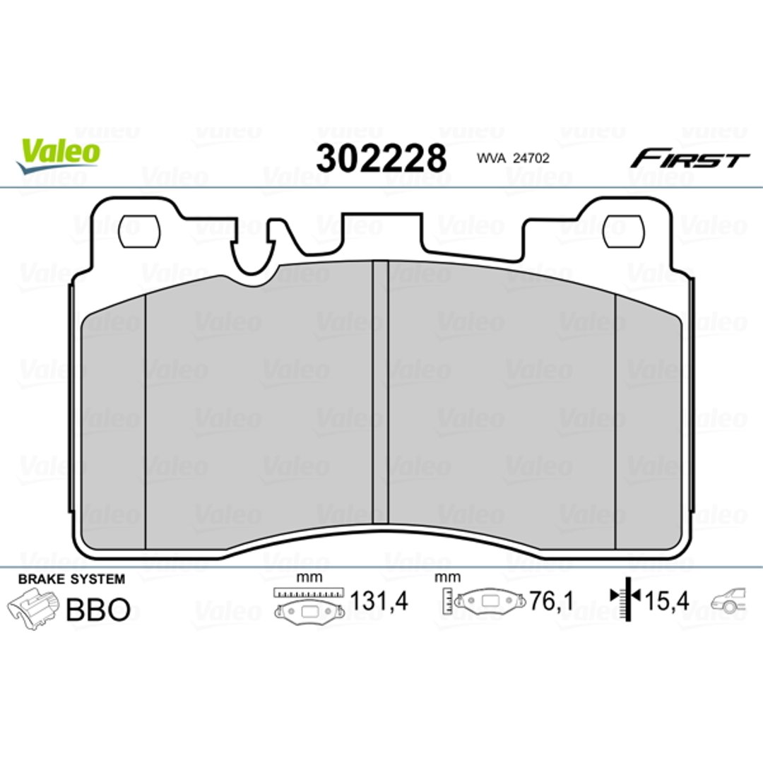 Klocki hamulcowe - komplet VALEO 302228