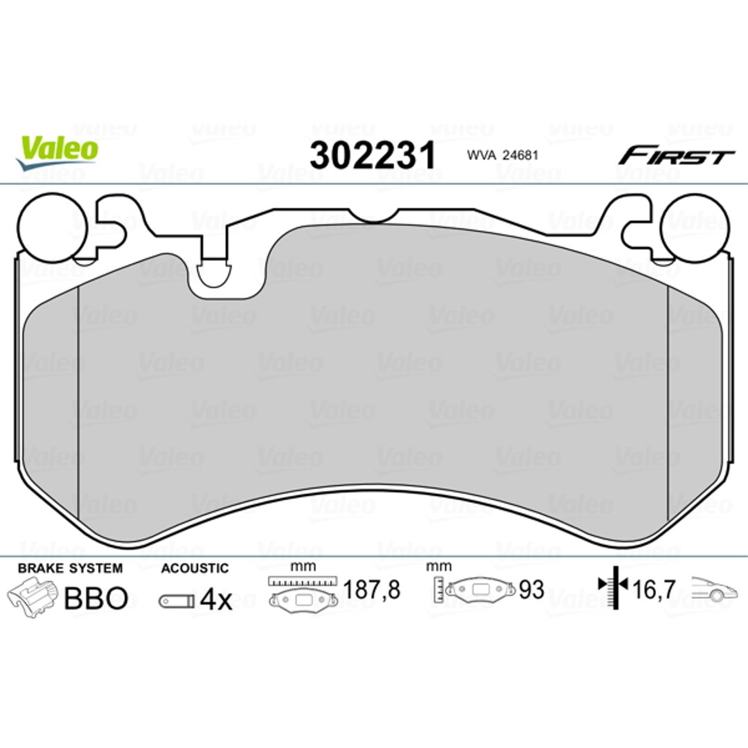 Klocki hamulcowe - komplet VALEO 302231