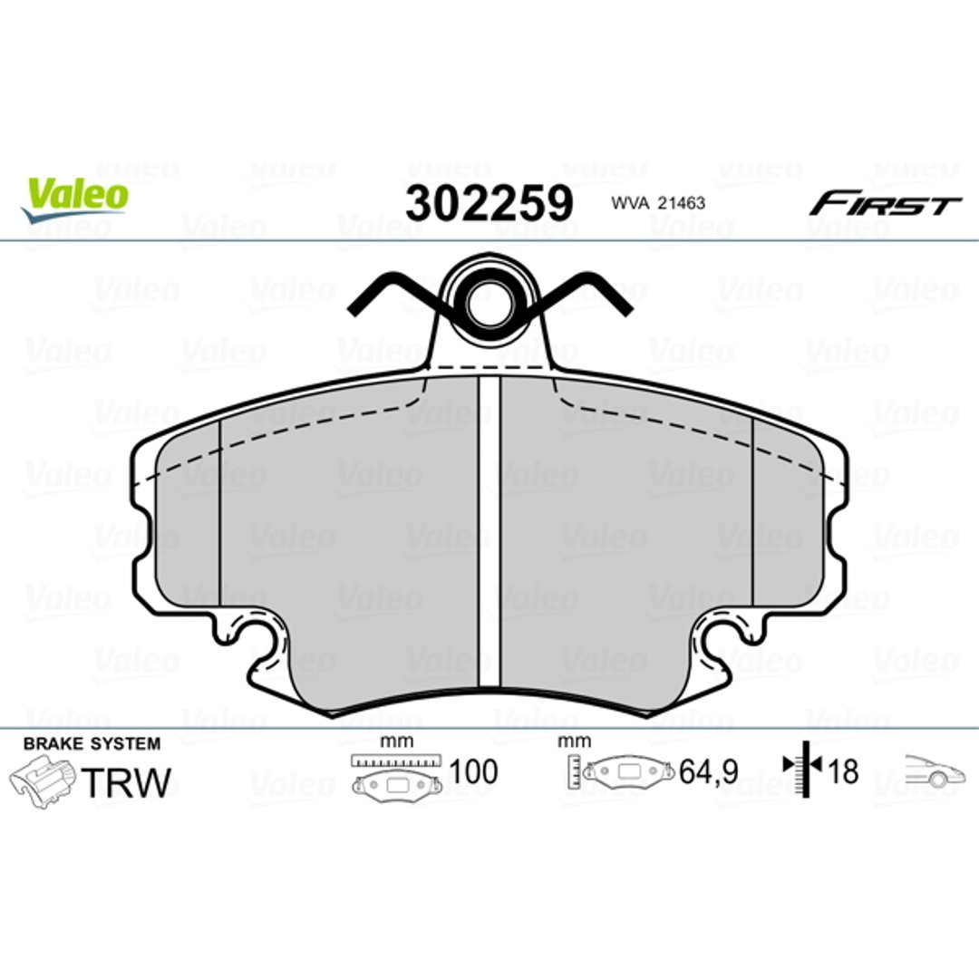 Klocki hamulcowe - komplet VALEO 302259