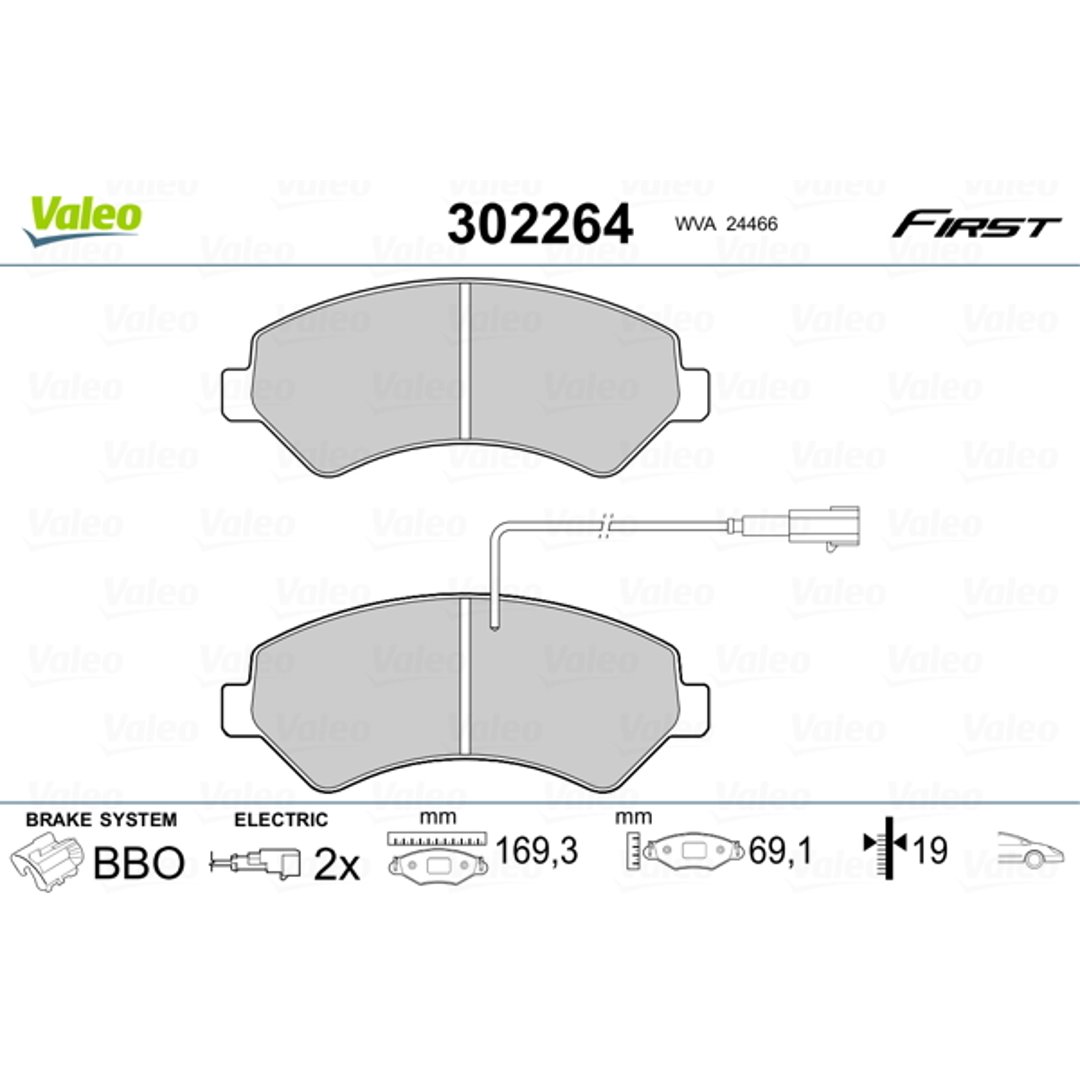 Klocki hamulcowe - komplet VALEO 302264