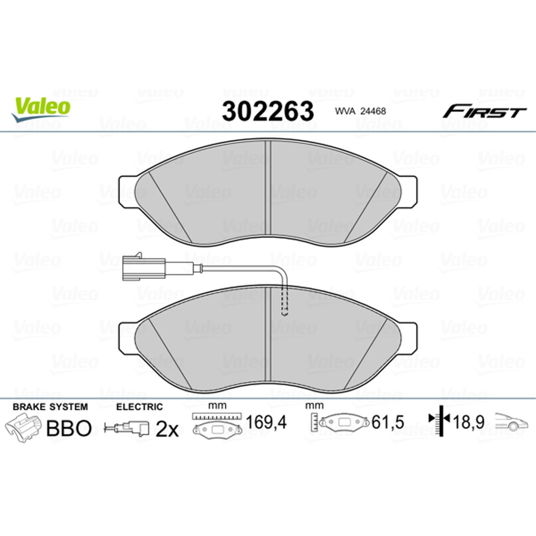 Klocki hamulcowe - komplet VALEO 302263