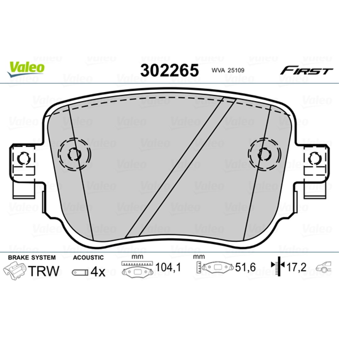 Klocki hamulcowe - komplet VALEO 302265
