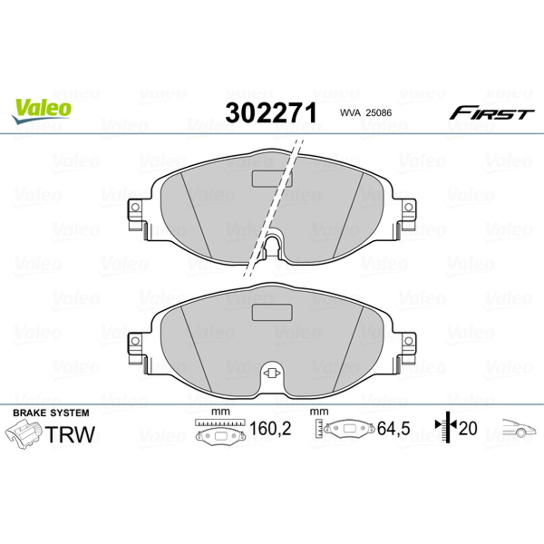 Klocki hamulcowe - komplet VALEO 302271