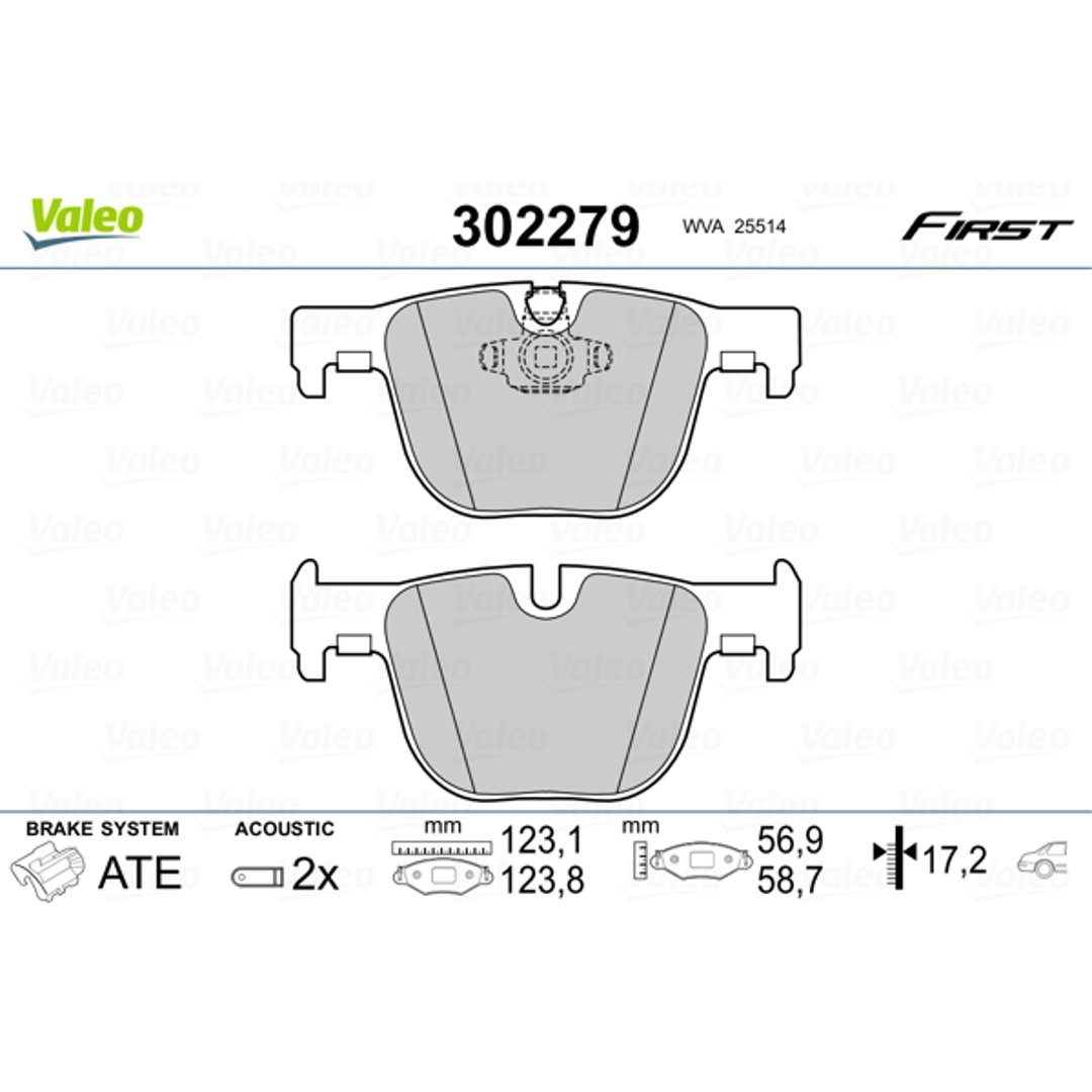 Klocki hamulcowe - komplet VALEO 302279