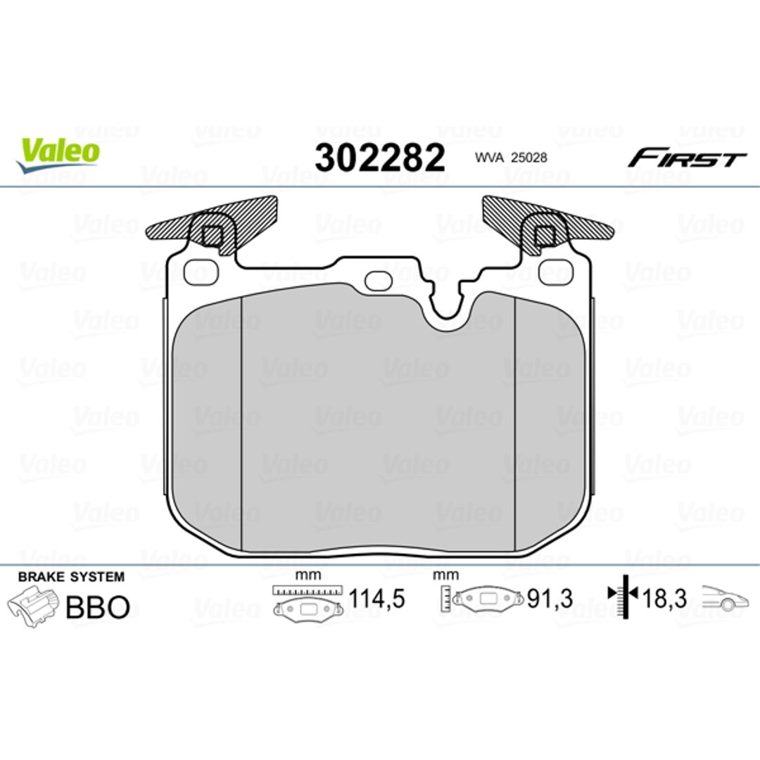 Klocki hamulcowe - komplet VALEO 302282
