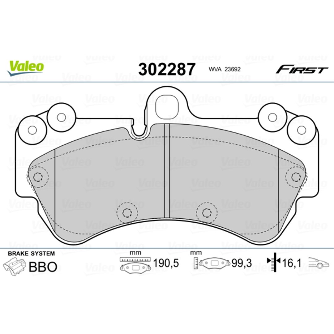 Klocki hamulcowe - komplet VALEO 302287