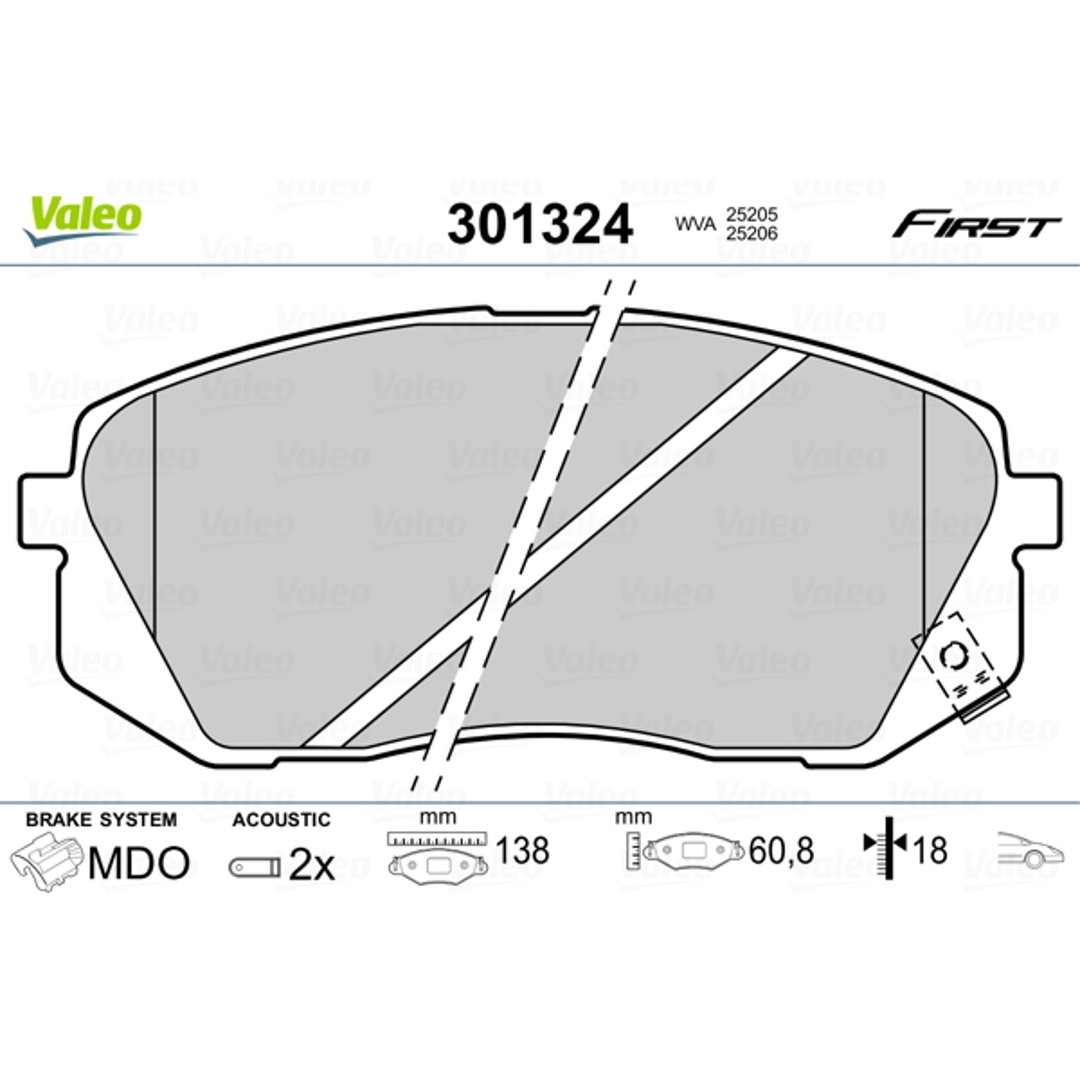 Klocki hamulcowe - komplet VALEO 301324