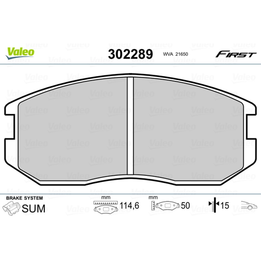 Klocki hamulcowe - komplet VALEO 302289
